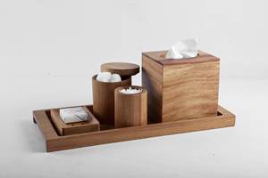 Natural Brown <b>Wooden</b> <b>Bathroom</b> <b>Accessory</b> Set for Modern Washrooms Hotels Resorts and Stylish Guest <b>Bathroom</b> Interiors - Product Image 3