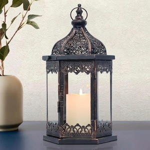 Iron Lantern With Candle Holder For Home Decoration - Product Image 5