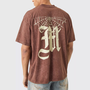 T-shirt oversize style délavé à l'acide, style vintage, imprimé, en coton, streetwear, coupe ample, unisexe, t-shirt graphique personnalisé - Product Image 2