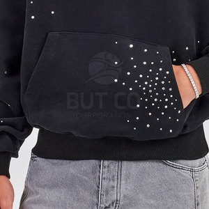 Fabricants professionnels de sweats à capuche respirants avec strass, nouveaux arrivages de sweats à capuche avec strass, sweats à capuche avec strass en vente chaude - Product Image 6