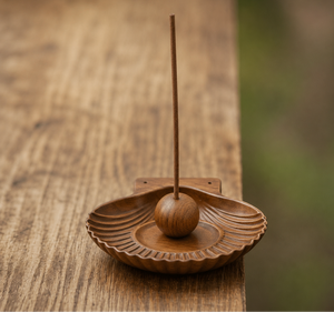 Stylish Hand Carved Wooden Incense Stick Holder Heart Shape Incense Burner Chic Ash Catcher <b>Tray</b> For Offices Home Yoga Accessory - Product Image 4