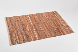 Tapis rectangulaire en jute rayé à tissage plat, style bohème, écologique, pour salon, à poils fins, fait main - Product Image 2