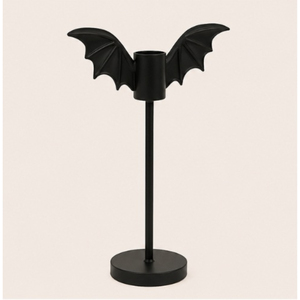 Hot Sale Metal Halloween Bat Candlestick Holder Matte Black <b>Gothic</b> Table Centerpiece for Spooky Party Home Decor <b>Candle</b> Stand - Product Image 3