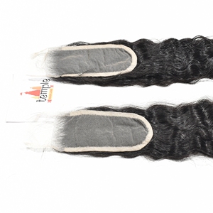 Extensiones de Cabello Humano Indio Remy Natural Virgen 2*6 con Cierre Ondulado, Doble Trama a Máquina, 100% Sin Procesar, Onda Profunda - Product Image 4