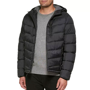 Blouson d'hiver matelassé à capuche en coton et polyester pour homme, le plus vendu, avec logo personnalisé sur le devant 2026 - Product Image 1