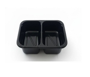 Barquettes alimentaires C-PET à double compartiment, résistantes à la chaleur, compatibles micro-ondes et four, pour la livraison en gros de repas prêts à consommer - Product Image 1
