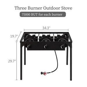 Fornello da Campeggio in Titanio - Bruciatore Portatile in Ghisa per Cucina all'Aperto (Tre Bruciatori 22500 BTU) - Product Image 3
