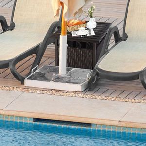 Muebles de Patio para Exteriores, Mesa Lateral de Acero y Mimbre para Jardín o Terraza - Product Image 3
