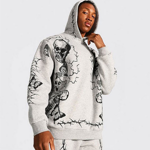 Ensemble de survêtement polaire tendance pour hommes, coupe oversize, col montant, avec pantalon de jogging, personnalisable avec logo OEM, style streetwear, maquette gratuite - Product Image 6