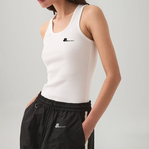 Camiseta sin mangas informal de punto acanalado para mujer, mezcla de spandex/algodón, secado rápido, ecológica, longitud regular, tela jersey, para verano - Product Image 5