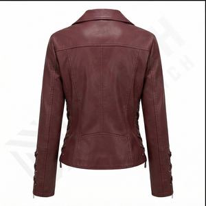 Newest <b>Design</b> Women Leather Jackets Stylish Fitting Waterproof Winter Fashion Custom Knitted Breathable - Product Image 3
