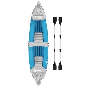 Kayak Inflable K2 Azul para 2 Personas, Bote Inflable Portátil con Remos de Aluminio, Kit de Reparación Incluido - Product Image 1