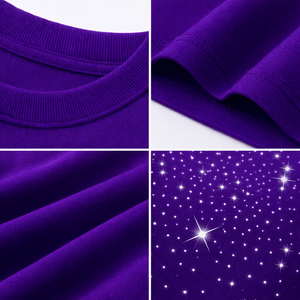 Camiseta Morada con Pedrería para Hombre, 100% Algodón, Estilo Casual Urbano, Camiseta Oversize de Verano con Estampado Gráfico, Estilo Hip Hop - Product Image 5