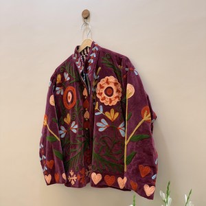 Awesome Look Statement Handmade <b>Velvet</b> Suzani <b>Jacket</b> Embroider Boho <b>Women</b> Coat Cotton Lined Winter Outwear <b>For</b> Travel & Holiday - Product Image 3