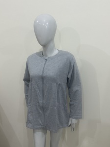 Chemise de récupération post-mastectomie pour femme avec fermetures éclair, poches de drainage et attaches pour maintenir les tubes de drainage, mélange polyester/coton - Product Image 3