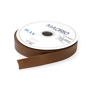 Nastro in tessuto marrone Ilan 2,5 cm x 22 m per artigianato e cucito - Product Image 1