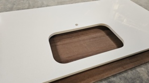 Polar White Quartz Kitchen <b>Island</b> Vanity Top Cut-To-Size 15-30mm Waterproof Eco-Friendly Lightweight Minimalist Villa Bathroom - Product Image 2