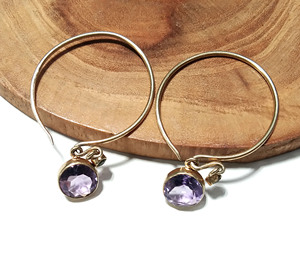 Amethyst Earrings 925 Sterling Silver Silver Plated Natural Amethyst Dangle <b>Drop</b> Bohemian Style Certified Handmade Gemstone - Product Image 4