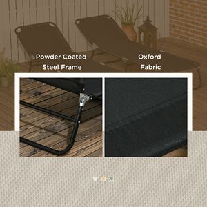 Set di 2 Sdraio Pieghevoli da Piscina con Schienale Reclinabile a 5 Livelli, Struttura in Acciaio per Prendere il Sole all'Aperto, Ideali per Spiaggia e Giardino - Product Image 6
