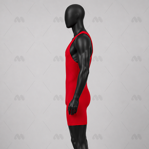 Combinaison de lutte sans manches personnalisée pour homme, en Spandex/Polyester, légère et respirante, pour adultes - Product Image 5