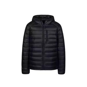 Veste matelassée à capuche pour homme, couleur unie, fermeture éclair, coupe-vent, vêtements décontractés d'hiver, coupe régulière, rembourrage en polyester - Product Image 1
