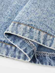 Nouvelle jupe longue en jean vintage taille haute pour femme, jupe crayon droite en coton coupe trapèze large - Product Image 6