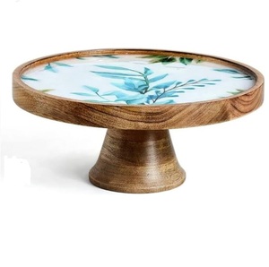 Support à gâteau de qualité supérieure, forme ronde, finition émaillée imprimée, pour les mariages et les fêtes d'anniversaire. - Product Image 1