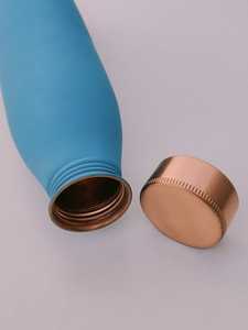 Curio Craft Minimalist Copper <b>Water</b> <b>Bottle</b> Black Matte Finish Reusable Portable Travel Drinkware with Lid Included - Product Image 4