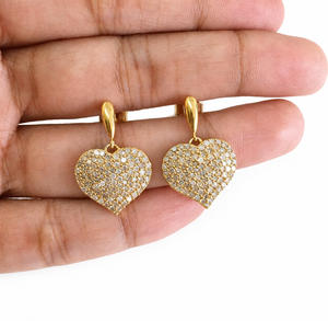 Pendientes colgantes con forma de corazón y diamantes redondos para mujer, 1,31 quilates, engaste de púas, uso diario, plata de ley 925, joyería de moda - Product Image 2