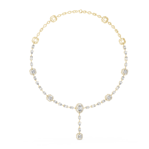 The Seraphina Cluster <b>Statement</b> <b>Necklace</b> | Gold Geometric and Diamond Mosaic Collar - Product Image 1