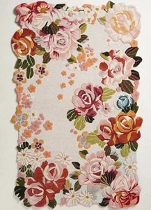Tapis Kilim tufté à la main, motif floral 3D, en laine, à poils longs, avec envers en latex, lavable, antidérapant, pour salon, chambre, bureau - Product Image 6