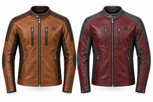 Chaqueta de Motociclista de Cuero Heritage |   Cognac Borgoña Negro Marrón |   Fabricante OEM ODM |   Calidad Premium | - Product Image 5