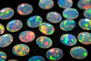 Opale Welo d'Éthiopie facettée, pierre précieuse naturelle de coupe ovale, opale multicolore, pierre de naissance d'octobre, pour la fabrication de bijoux HASNAIN GEMS - Product Image 3