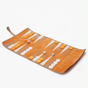Portable Detachable Leather <b>Backgammon</b> Soft Travel Leather Roll up <b>Backgammon</b> Board Game <b>Set</b> for Playing - Product Image 1