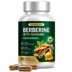 Extrait de Banane Bio de Berbérine Sûre en Capsules Végétales, Extrait d'Herbes Sauvages Cultivées, Qualité Alimentaire 5%-98% Pur, Bouteille/Tambour Sous Vide - Product Image 1