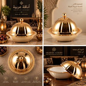 Stylish Look Chocolate <b>Bowl</b> for Kitchen & Tabletop Products Arabic Design Snacks <b>Bowl</b> <b>With</b> <b>Lid</b> - Product Image 5