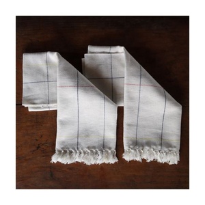 Bordure écologique rayée jaune vif bon marché brodée 100% coton bio golf durable meilleure vente torchons de cuisine - Product Image 4