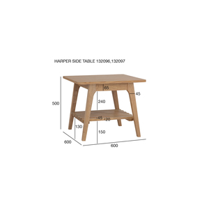 Table d'appoint en bois haut de gamme populaire avec étagère et piètement conique en bois pour salon et espace de séjour - Product Image 6