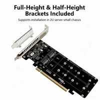 Controlador de bifurcación M.2 NVMe PCI Express X16 4.0 M KEY PCIE, tarjeta de escritorio con 4 puertos PCB en stock