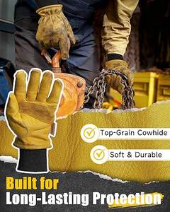 Gants en cuir de vachette pour travaux de construction et mécaniques - Product Image 3