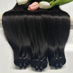 Vente en gros de cheveux vietnamiens bruts super doublement étirés, extension de cheveux humains de trame droite, cheveux de trame à cuticules alignées - Product Image 1