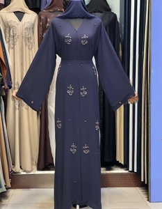 Hot sale 2026 Abaya Stone Work Handmade Sequined Arabic Dubai Style Full Flare Nida Fabric Evening Party Dress - Product Image 5