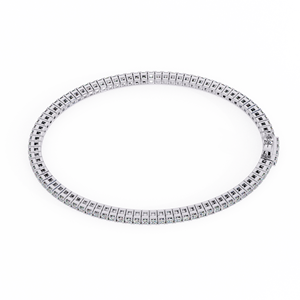Classic 2mm Round Diamond Tennis <b>Bracelet</b> – 4 Prong Basket 2ct CVD Lab Diamond 10K 14K 18K <b>Solid</b> Rose Gold Line Wristlet - Product Image 4
