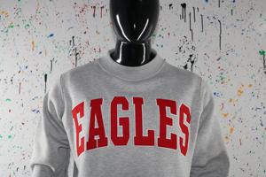 Sweat-shirt à capuche en coton gris chiné 100% coton, fils fins, sur mesure, Eagles - Product Image 4