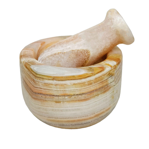 Mortero y Pilón de Mármol Natural Ecológico, Herramienta de Cocina Manual - Product Image 3