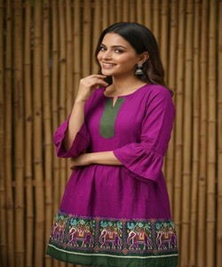 เสื้อผ้าไหมเดลต้าทันสมัยสีพื้นเรียบสำหรับใส่ทุกวัน ราคาขายส่ง เสื้อผ้าชาติพันธุ์ สีชมพู - Product Image 5