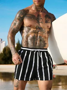 Shorts de Playa para Hombre con Cintura Ajustable con Cordón, de Secado Rápido, de Poliéster Tejido, Corte Medio - Product Image 4