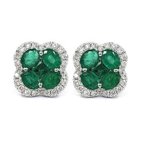 KING O KING Proveedor de Hong Kong, Diseño Fabuloso, Mejor Calidad, Oro Blanco Sólido de 18k, Corte de Flor de Esmeralda, Engaste de Garra, Clásico - Product Image 1