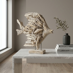 Soporte Fishdory para Escultura de Pez Dory de Madera Hecha a Mano, Arte Decorativo Rústico Costero para Mesa, Adorno para el Hogar - Product Image 2