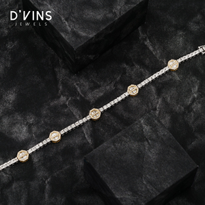 New Design Iced Lab Grown Brilliant Cut Diamond 10K Solid Gold VVS Tenisha Link Chain Unisex IGI Certified D'VINS JEWELS BR25 - Product Image 2